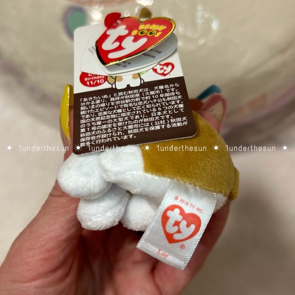 RARE! ✨ LOY the Akita Dog KEY CLIP - 3 Inch (Japan Exclusive) Ty Beanie Boos 💛 - Picture 5 of 6